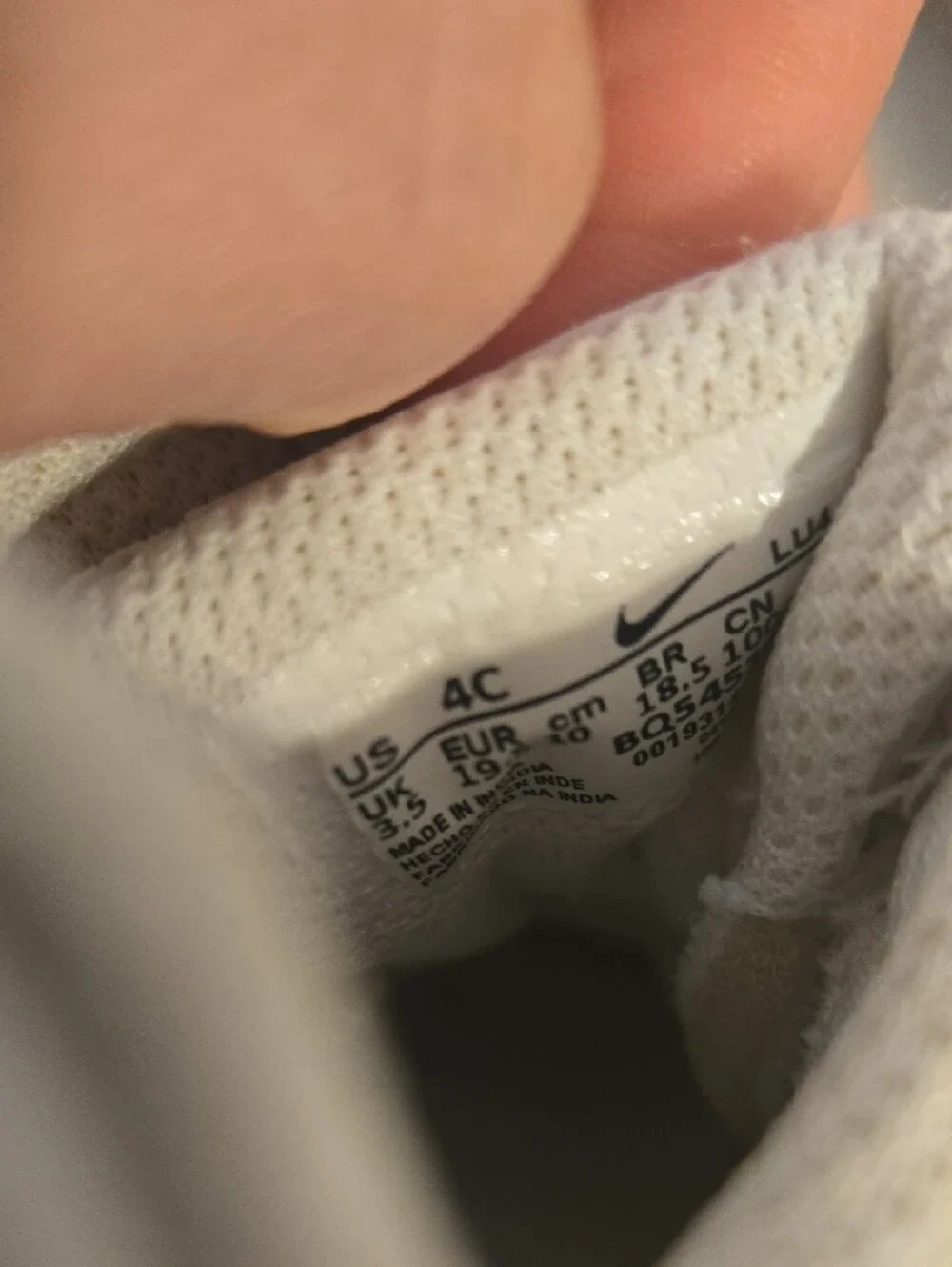 Nike Kids White Hook-and-Loop Sneakers